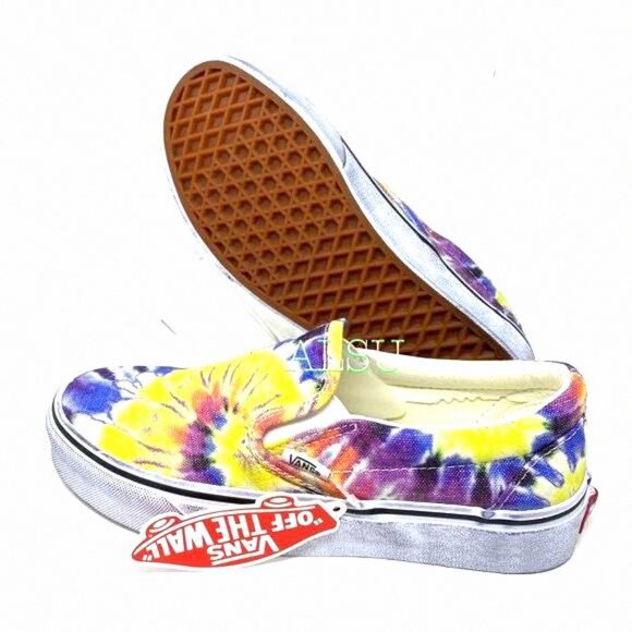💖MEGA SALE💖VANS Vans Classic Slip On Washed VN0A4U3819X Men Canvas Tie-Dye - Picture 5 of 9